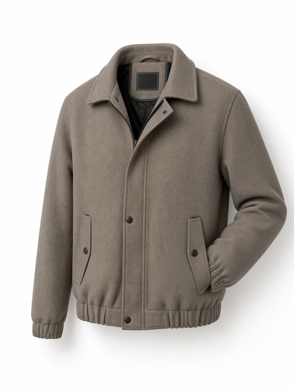 Harrington Fermuarlı Bomber Kaşe Ceket Mont - Slim Fit Klasik Yaka