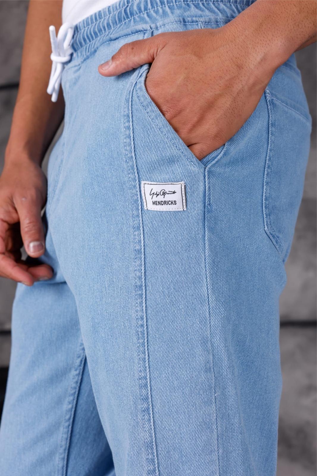 Hend 8186 Slim Fit Likralı Beli ve Paçası Lastikli İpli Jogger Kesim Erkek Jean Pantolon