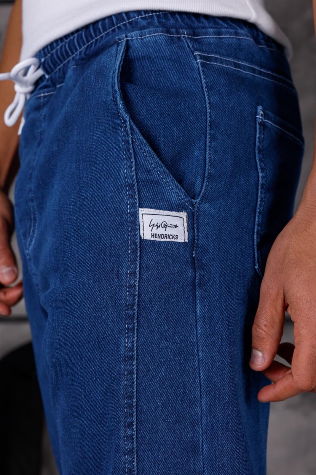 Hend 8186 Slim Fit Likralı Beli ve Paçası Lastikli İpli Jogger Kesim Erkek Jean Pantolon