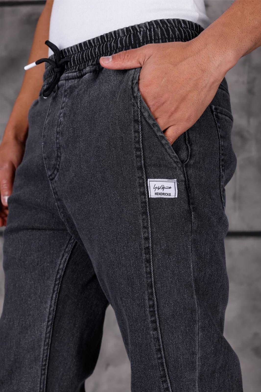 Hend 8186 Slim Fit Likralı Beli ve Paçası Lastikli İpli Jogger Kesim Erkek Jean Pantolon