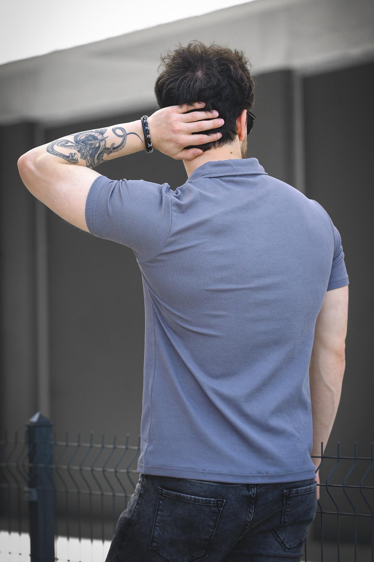 Ht Peha Slim Fit Otoban Kumaş Apaç Yaka Erkek Tshirt