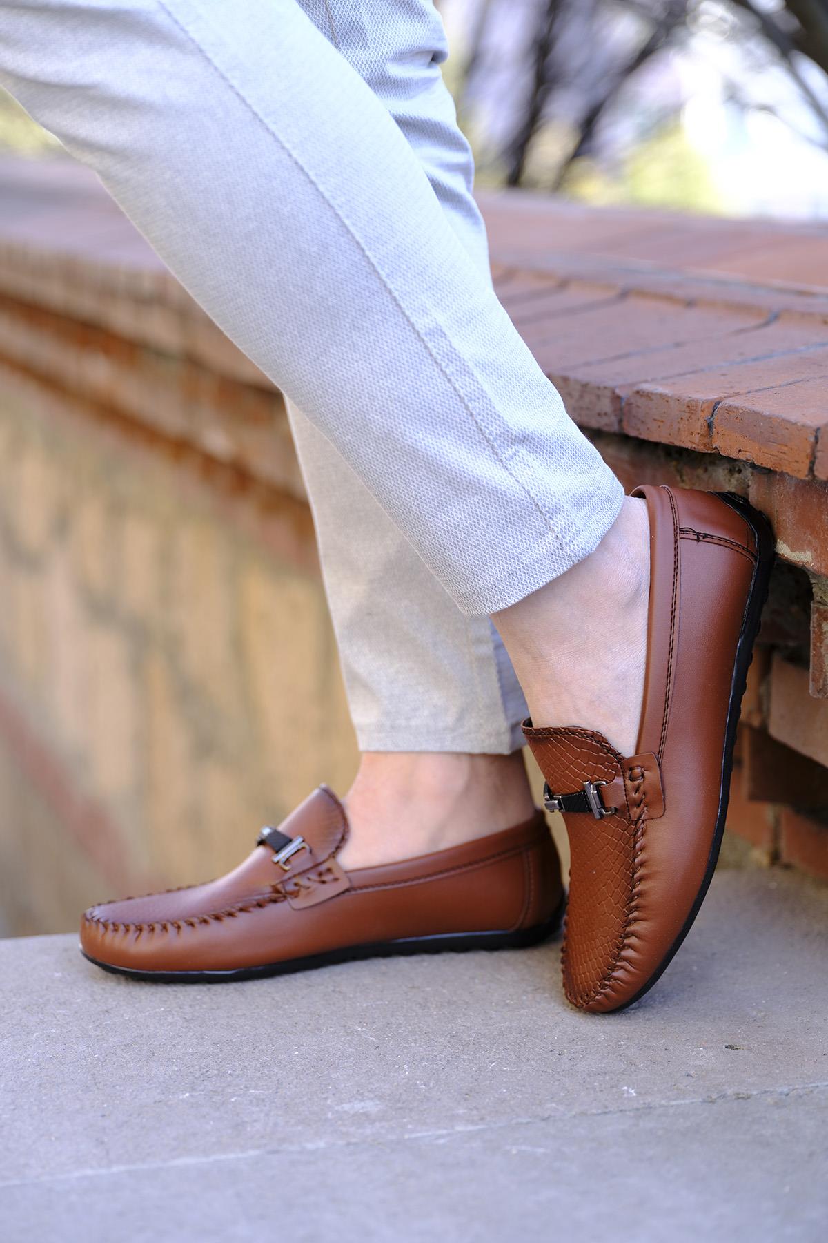 Hty Kanca Tokalı Baskı Detaylı Erkek Loafer