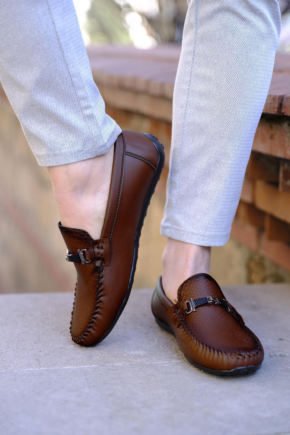 Hty Kanca Tokalı Baskı Detaylı Erkek Loafer
