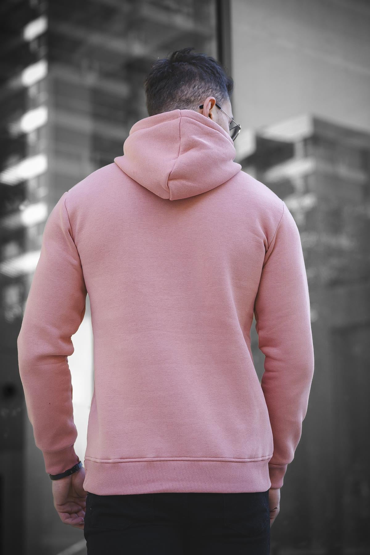 Janvier Üç İplik Şardonlu Fitted Kapüşonlu Basic Erkek Sweatshirt