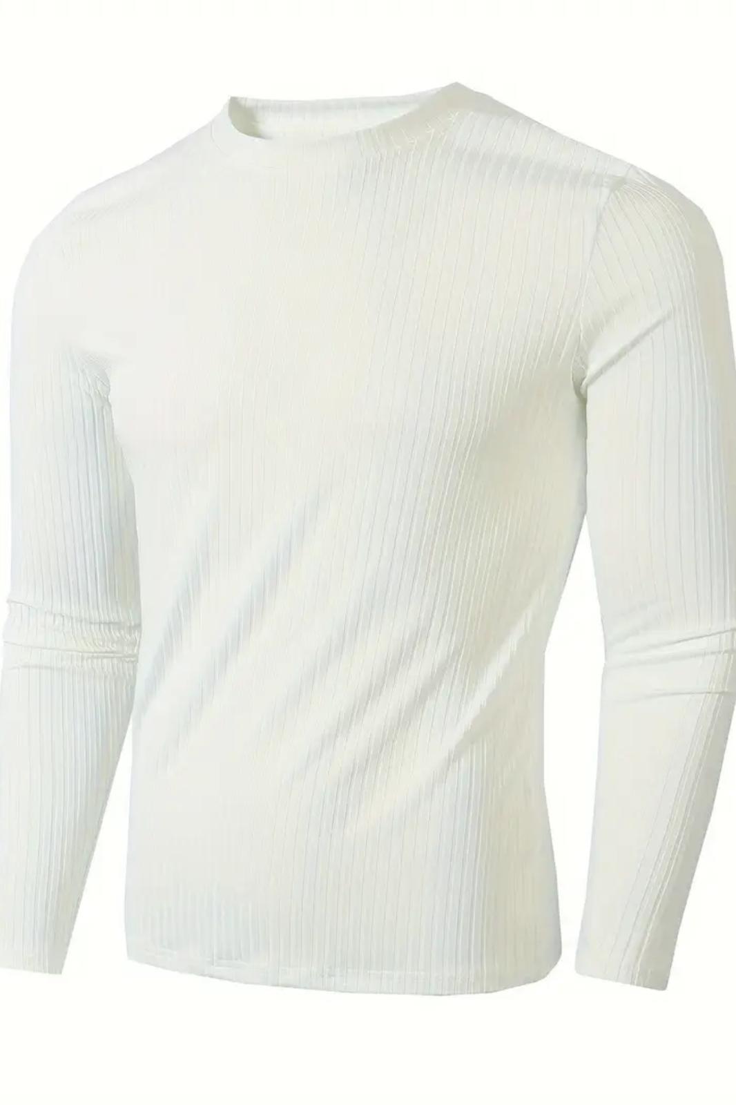 Jordao Fitilli Slim Fit Likralı Bisiklet Yaka Erkek Uzun Kol Tshirt
