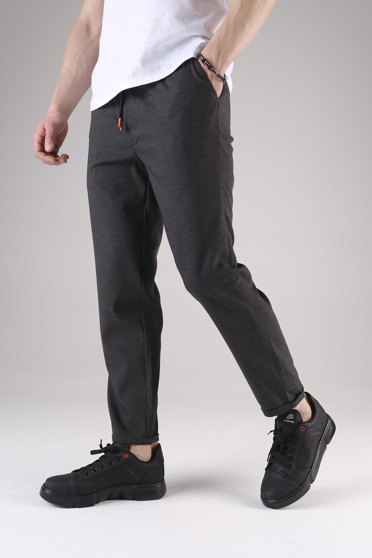 Joy Slim Fit Erkek Beli Lastikli Duble Paça Erkek Jogger Pantolon