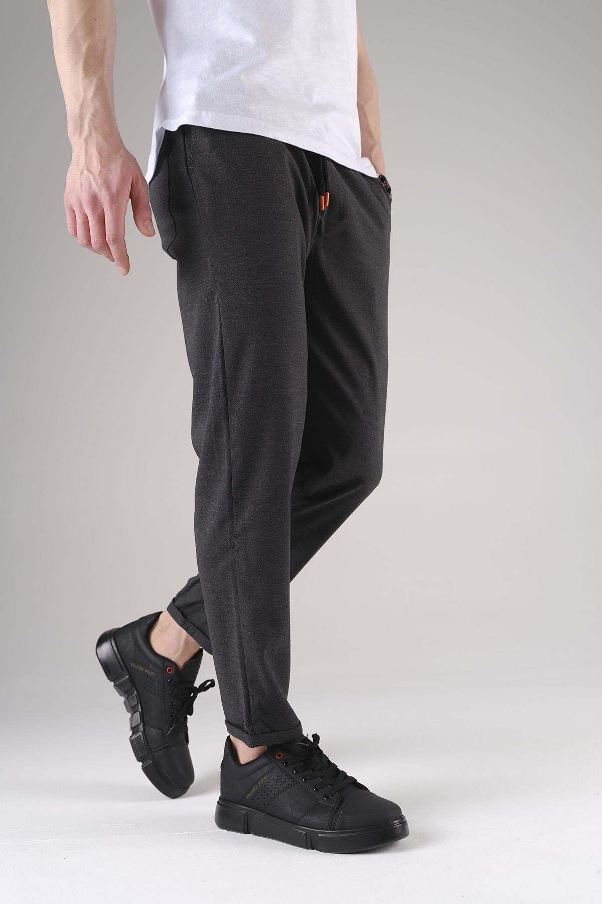 Joy Slim Fit Erkek Beli Lastikli Duble Paça Erkek Jogger Pantolon