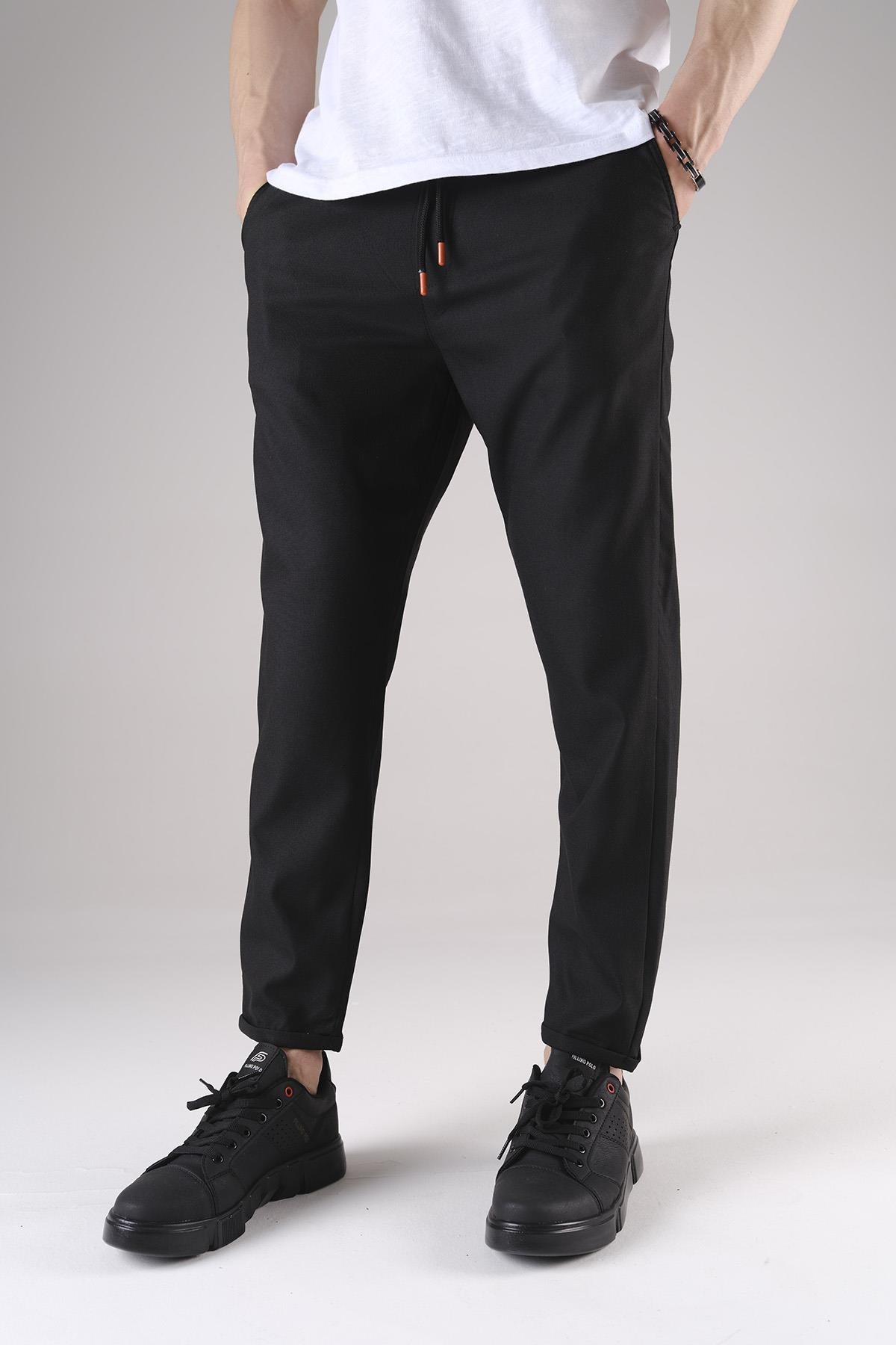 Joy Slim Fit Erkek Beli Lastikli Duble Paça Erkek Jogger Pantolon