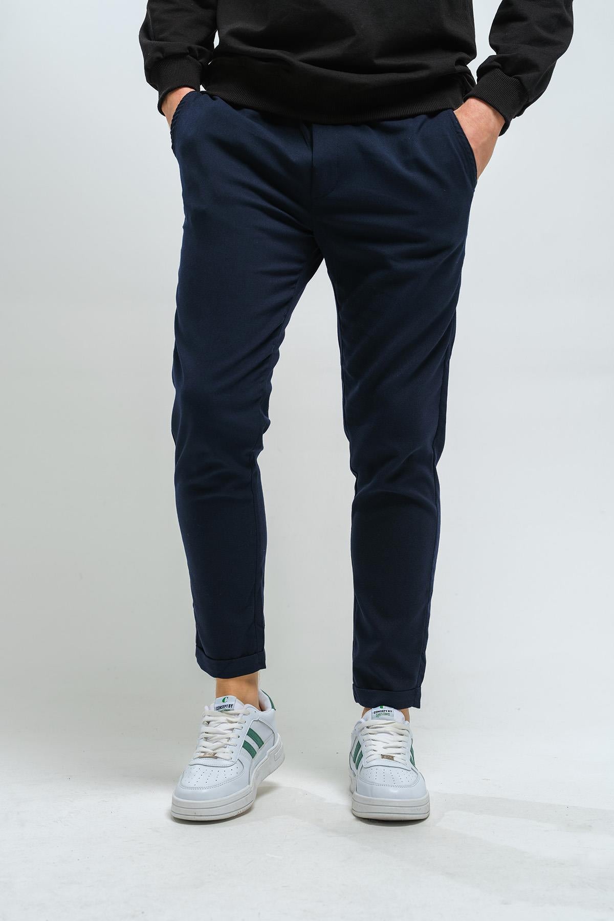 Joy Slim Fit Erkek Beli Lastikli Duble Paça Erkek Jogger Pantolon