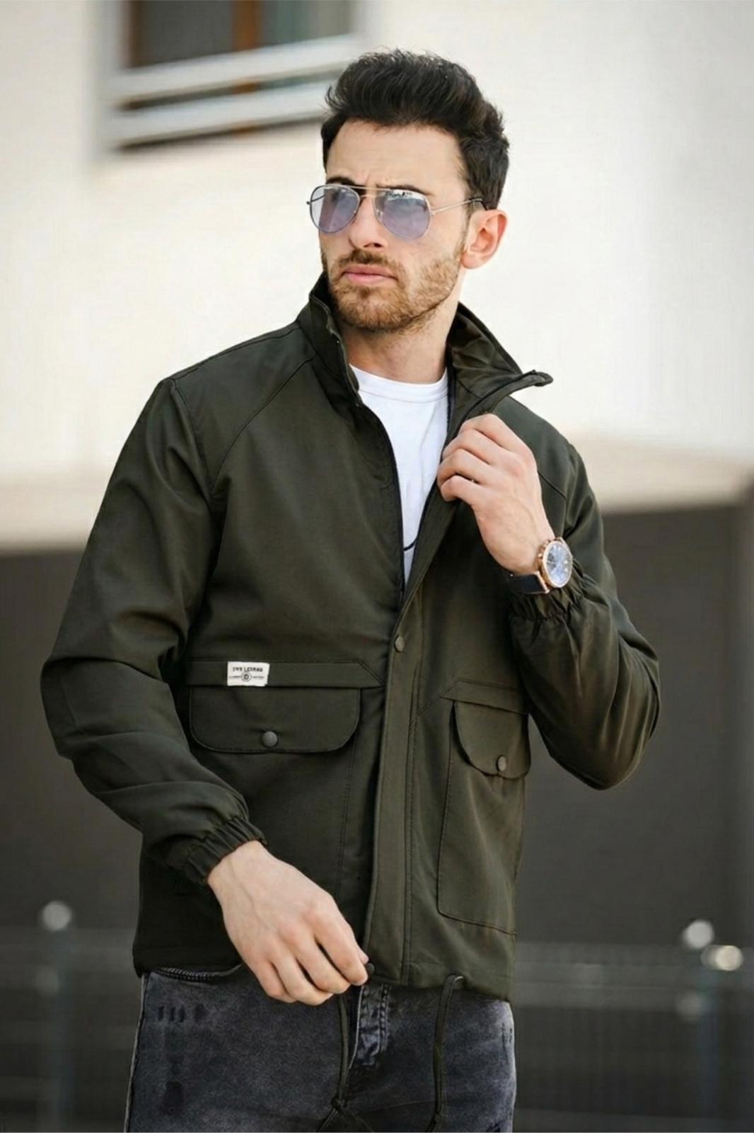 Juan Slim Fit Su İtici Bağcık Detaylı Kapüşonlu Erkek Mevsimlik Mont Yağmurluk