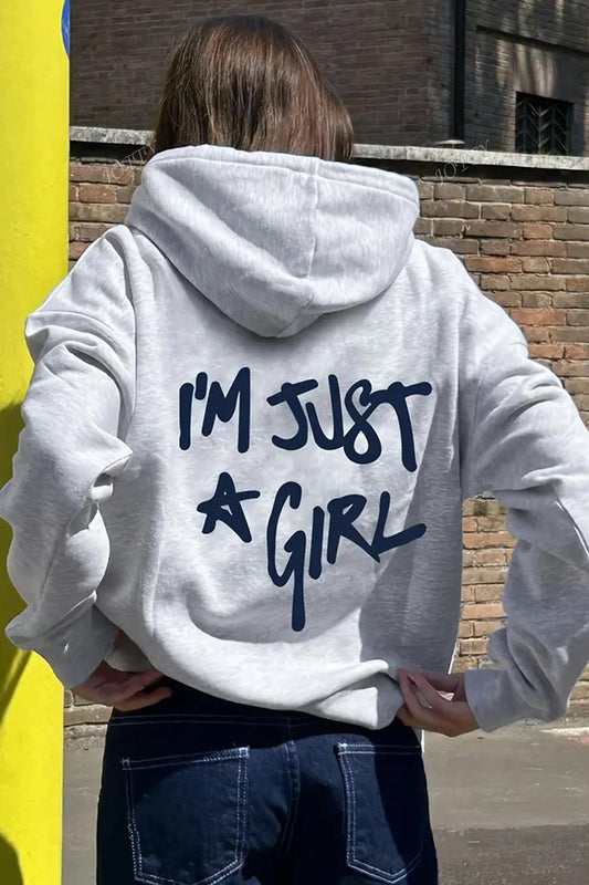 Just A Girls Sırt Baskılı İçi Pamuklu Unisex Kadın Sweatshirt