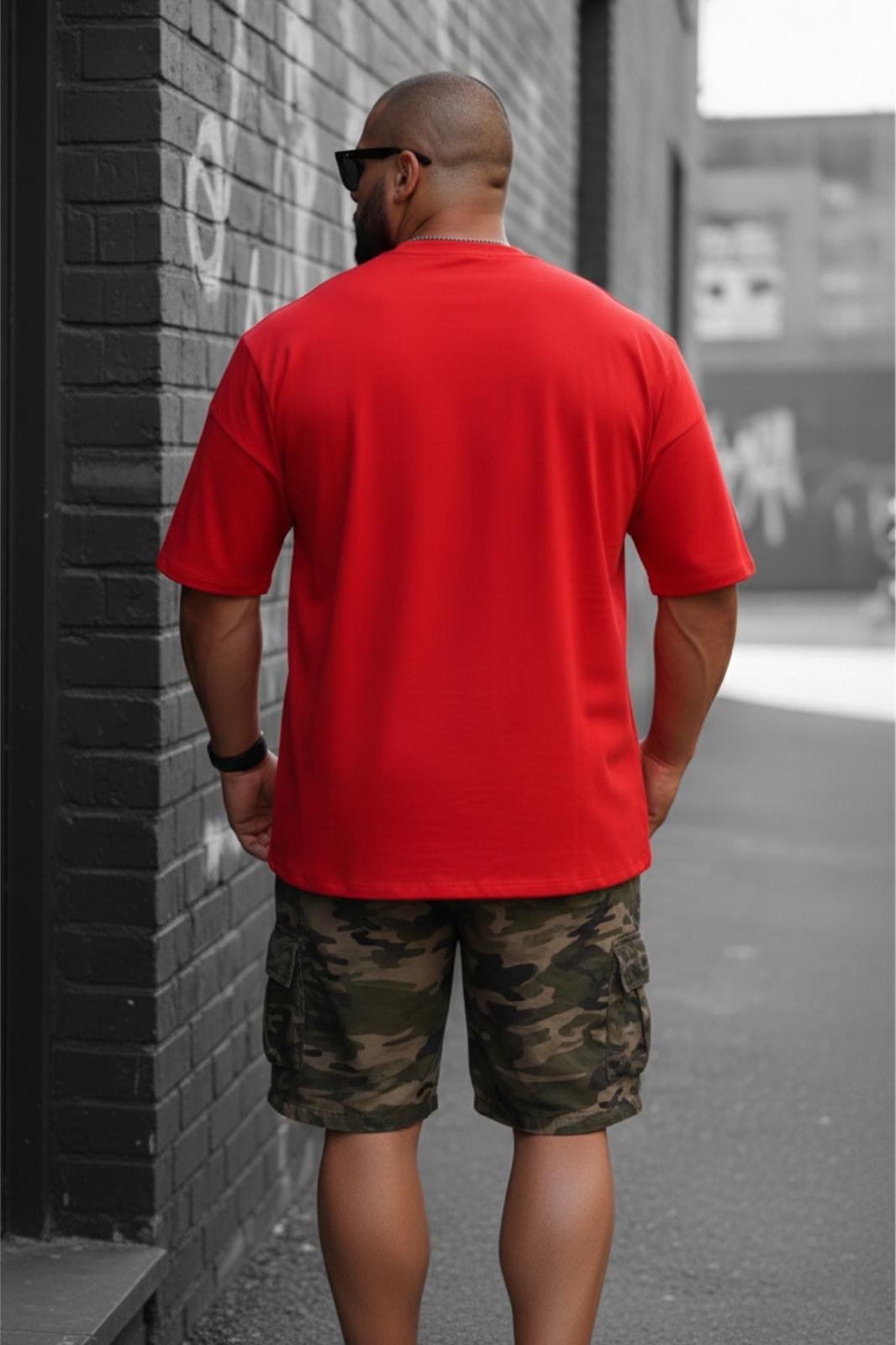 Kapty Erkek Büyük Beden Battal Basic Bisiklet Yaka Pamuklu T-Shirt Rahat Kesim Unisex Sevgili Kombini