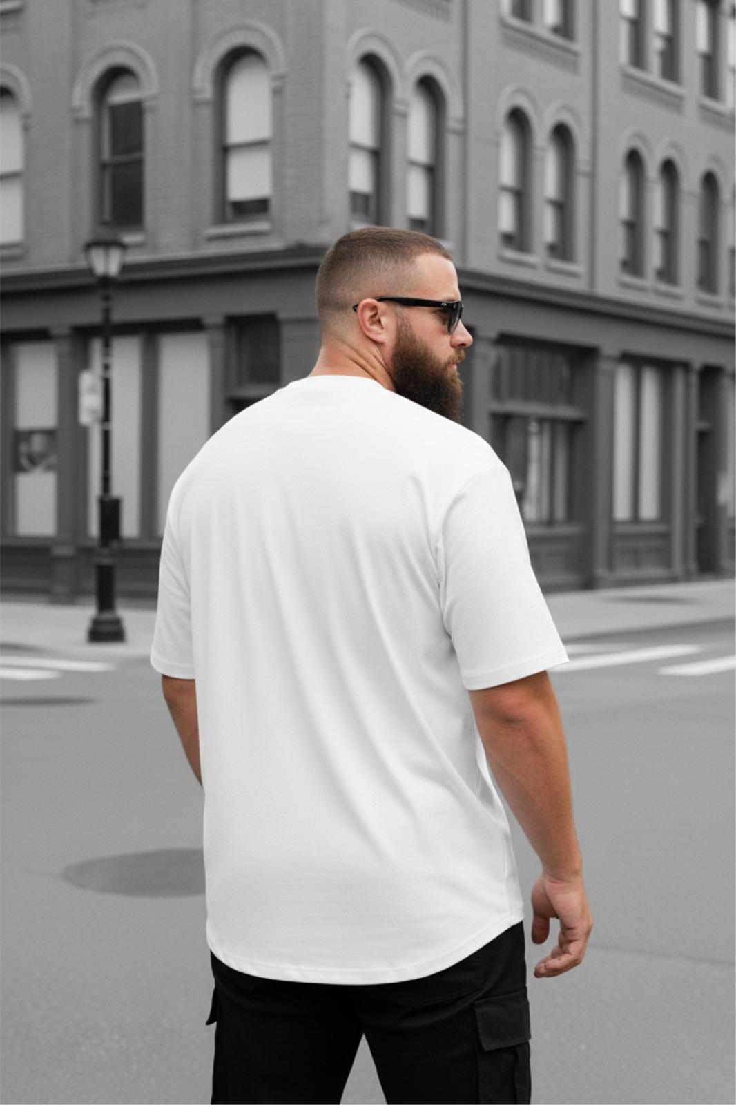 Kapty Erkek Büyük Beden Battal Basic Bisiklet Yaka Pamuklu T-Shirt Rahat Kesim Unisex Sevgili Kombini
