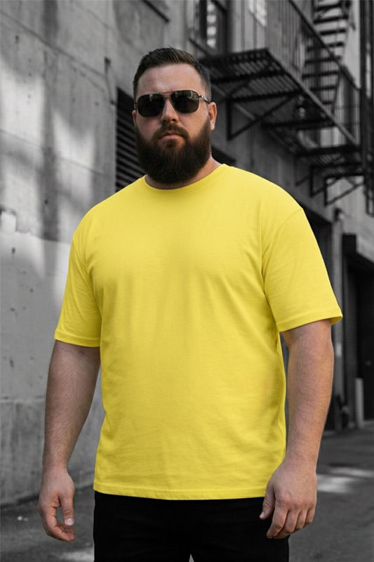 Kapty Erkek Büyük Beden Battal Basic Bisiklet Yaka Pamuklu T-Shirt Rahat Kesim Unisex Sevgili Kombini