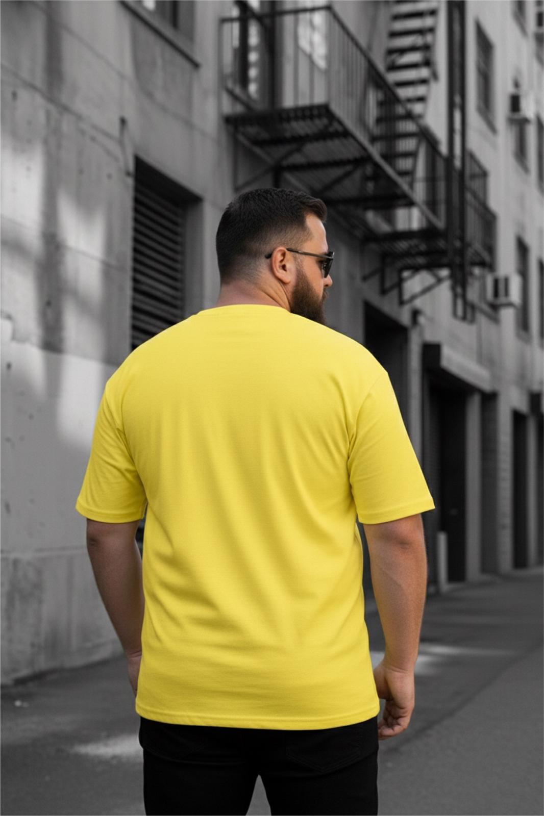 Kapty Erkek Büyük Beden Battal Basic Bisiklet Yaka Pamuklu T-Shirt Rahat Kesim Unisex Sevgili Kombini