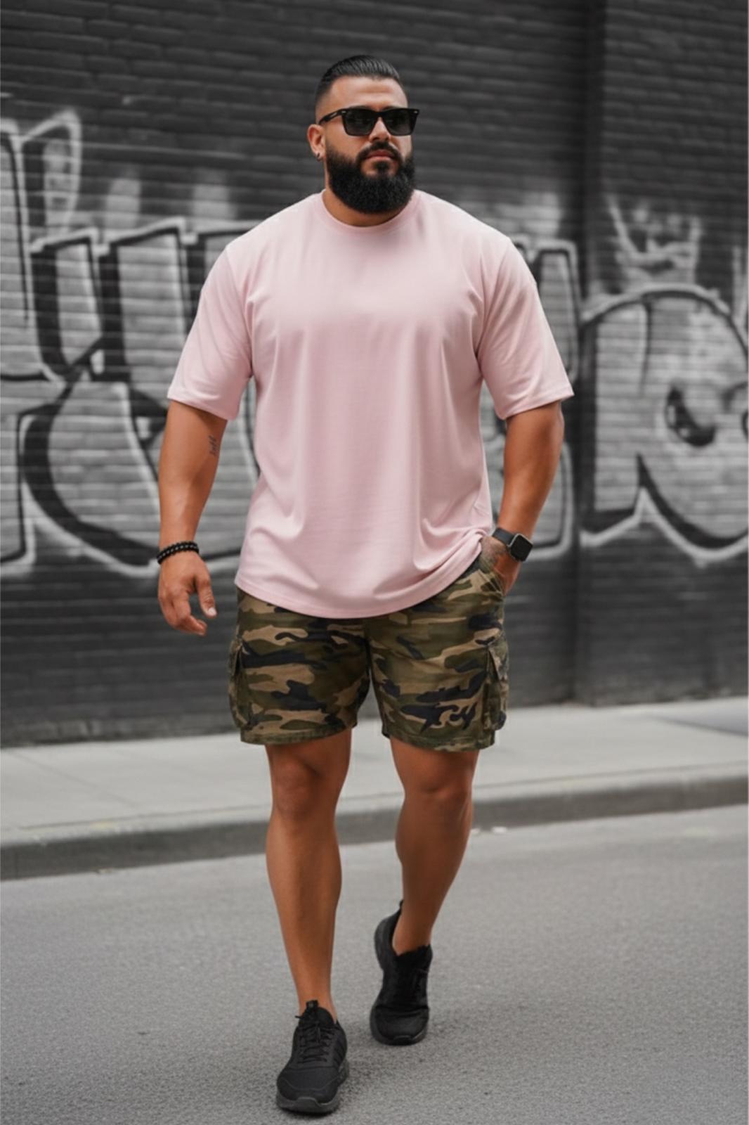 Kapty Erkek Büyük Beden Battal Basic Bisiklet Yaka Pamuklu T-Shirt Rahat Kesim Unisex Sevgili Kombini