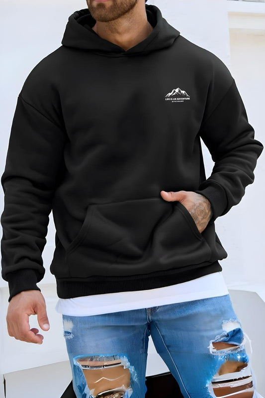 Life Adventure Baskılı Pamuklu Erkek Sweatshirt