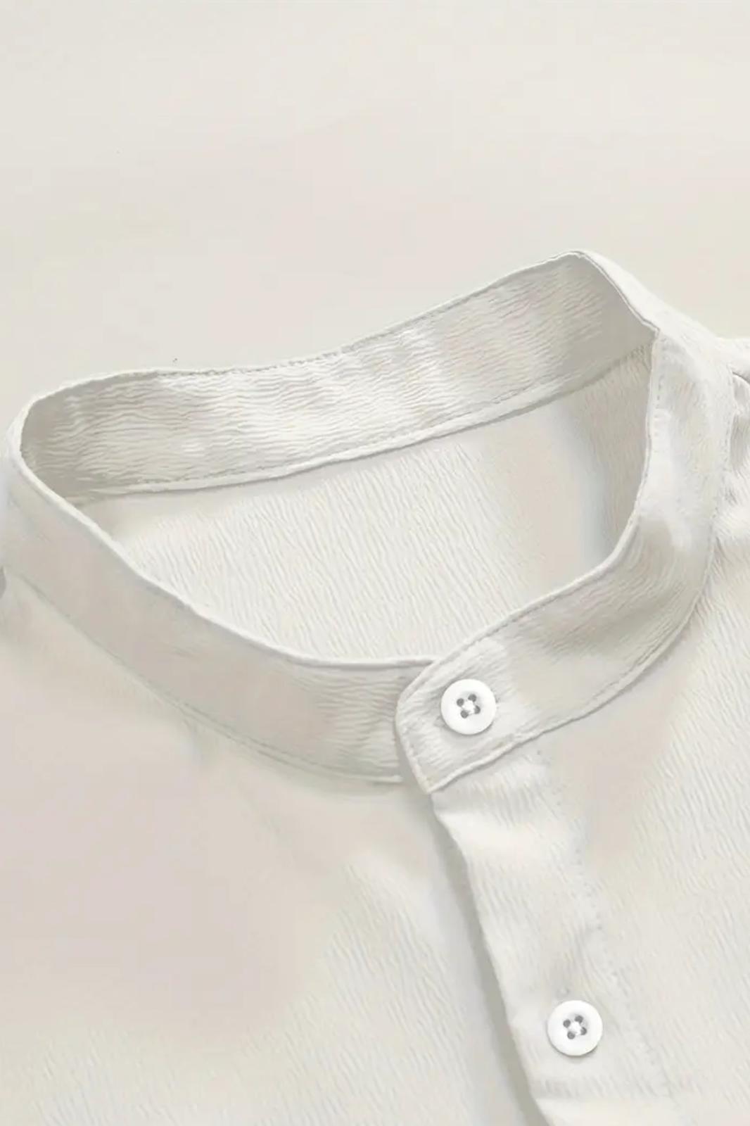 Laend Slim Fit Esnek Likralı Kısa Kol Hakim Yaka Erkek Gömlek