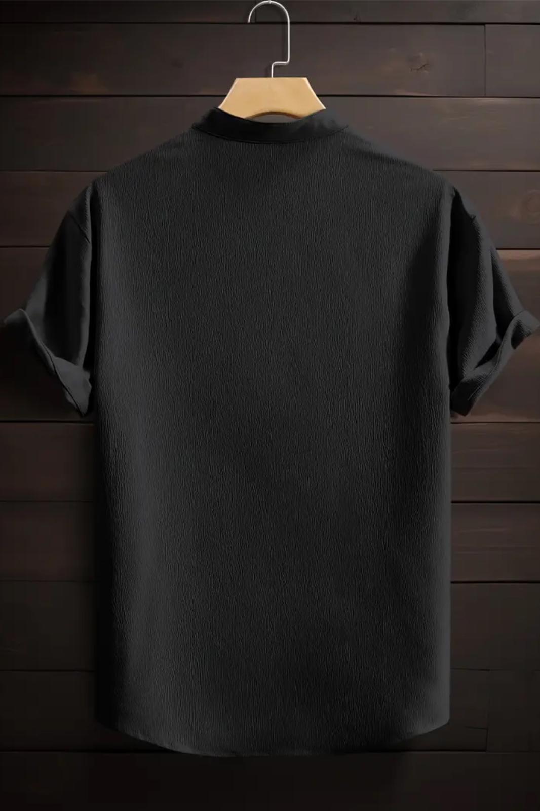 Laend Slim Fit Esnek Likralı Kısa Kol Hakim Yaka Erkek Gömlek