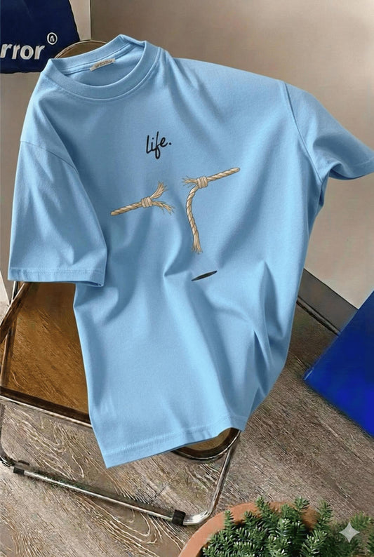 Life Design Minimalist İllüstrasyon Baskılı Unisex Oversize Tişört