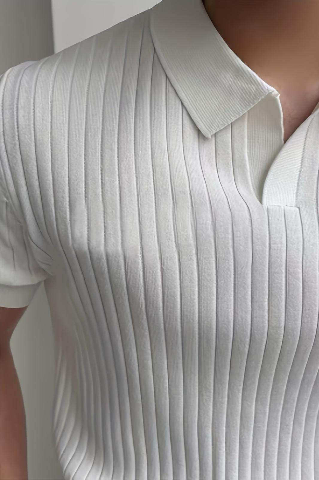 Lorens Çizgili Likralı Slim Fit Polo Yaka Örme Erkek Triko Tshirt