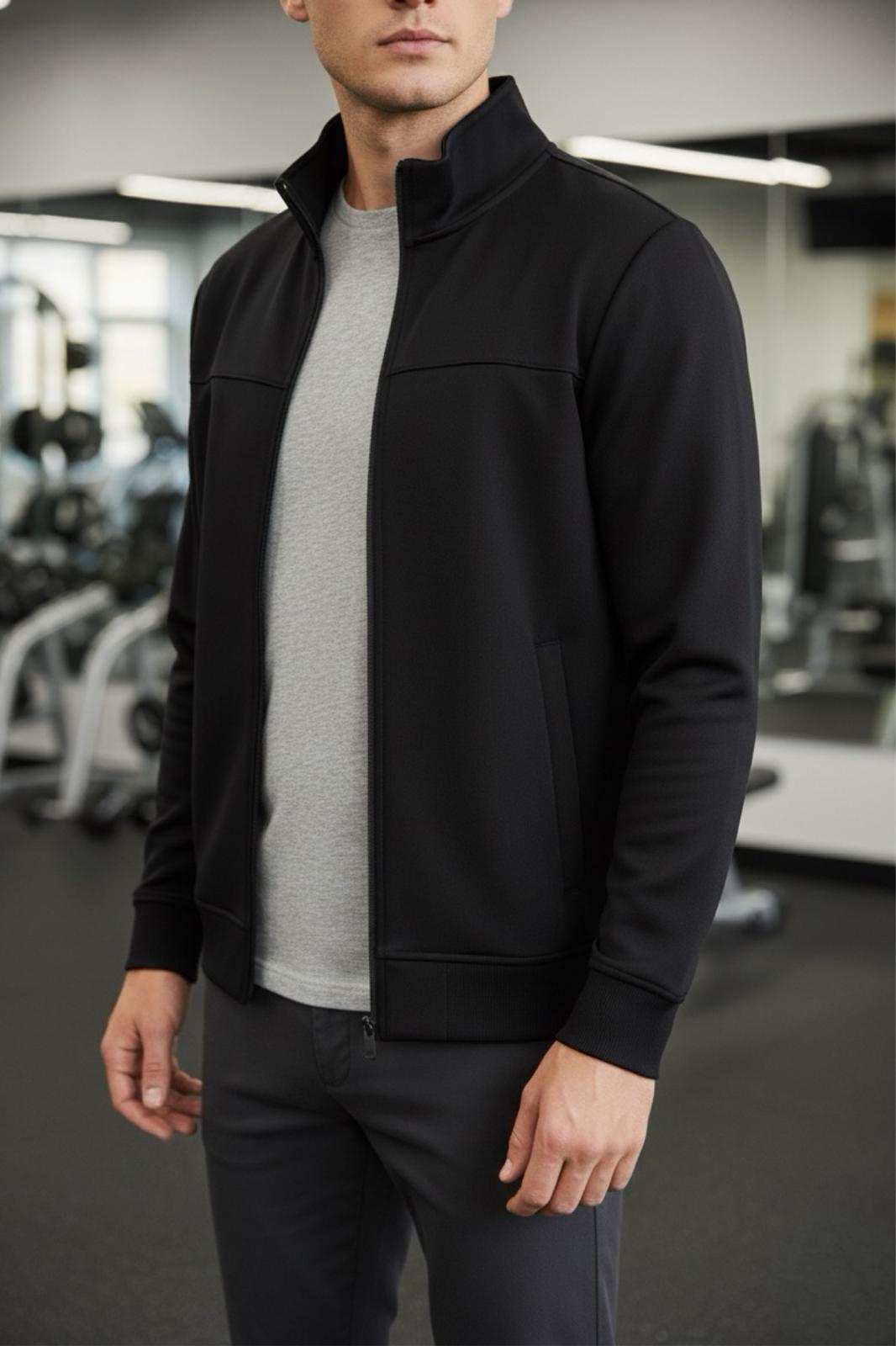 Loxy Antreman Scuba Kumaş Dik Yaka Fermuarlı Ceket