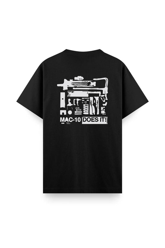 Mac 10  Sırt Baskılı Bisiklet Yaka Erkek Tshirt
