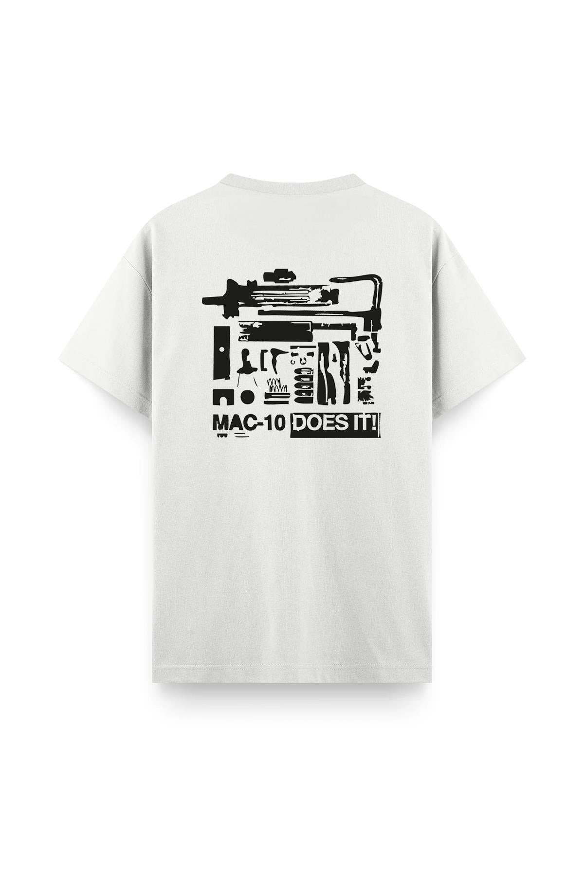 Mac 10  Sırt Baskılı Bisiklet Yaka Erkek Tshirt