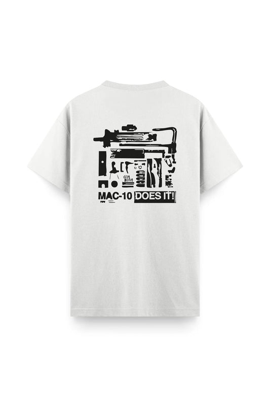 Mac 10  Sırt Baskılı Bisiklet Yaka Erkek Tshirt