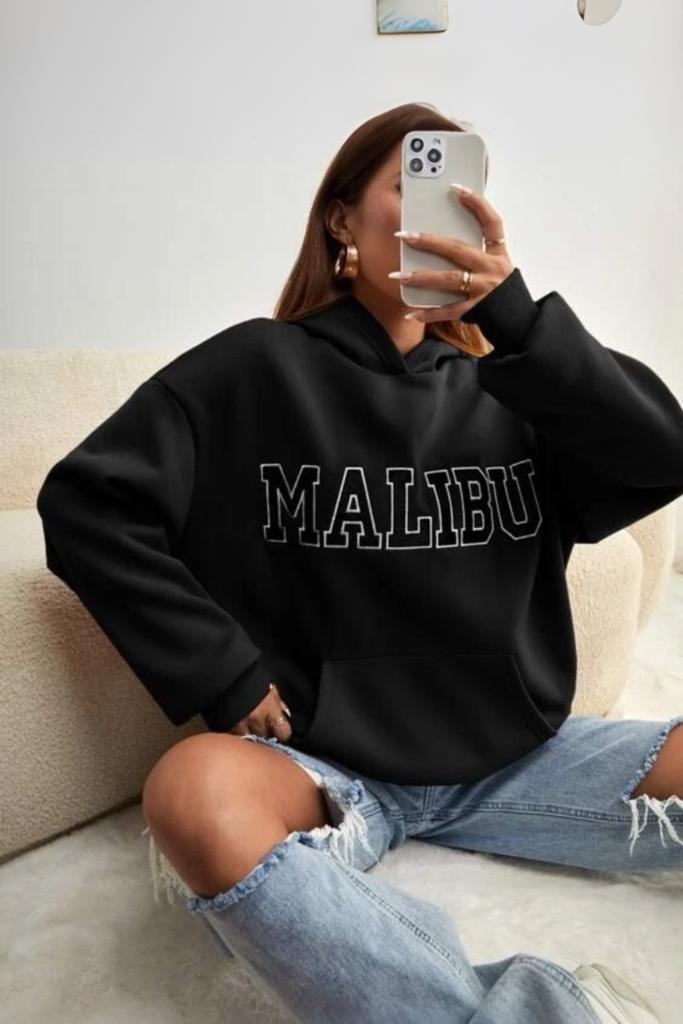 Malibu Ön Baskılı Unisex Sweatshirt