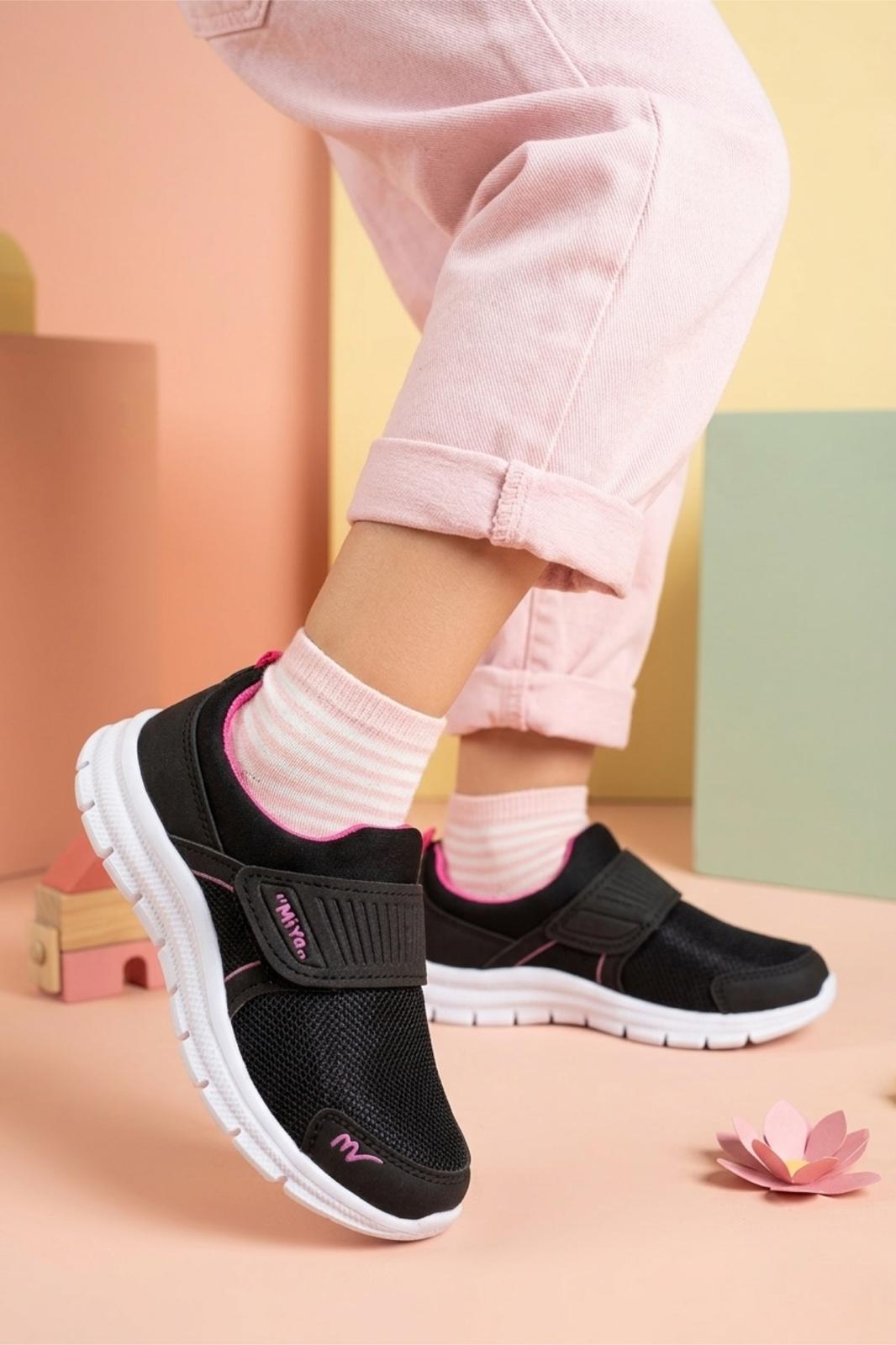 Meysa Unisex Çocuk Fileli Hafif Spor Ayakkabı - Cırt Cırtlı Ortopedik Tabanlı Günlük Yürüyüş Ayakkabısı