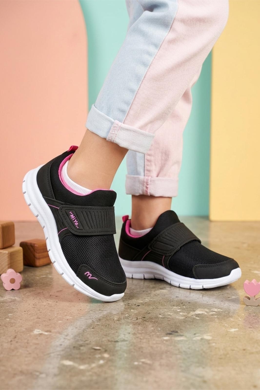 Meysa Unisex Çocuk Fileli Hafif Spor Ayakkabı - Cırt Cırtlı Ortopedik Tabanlı Günlük Yürüyüş Ayakkabısı