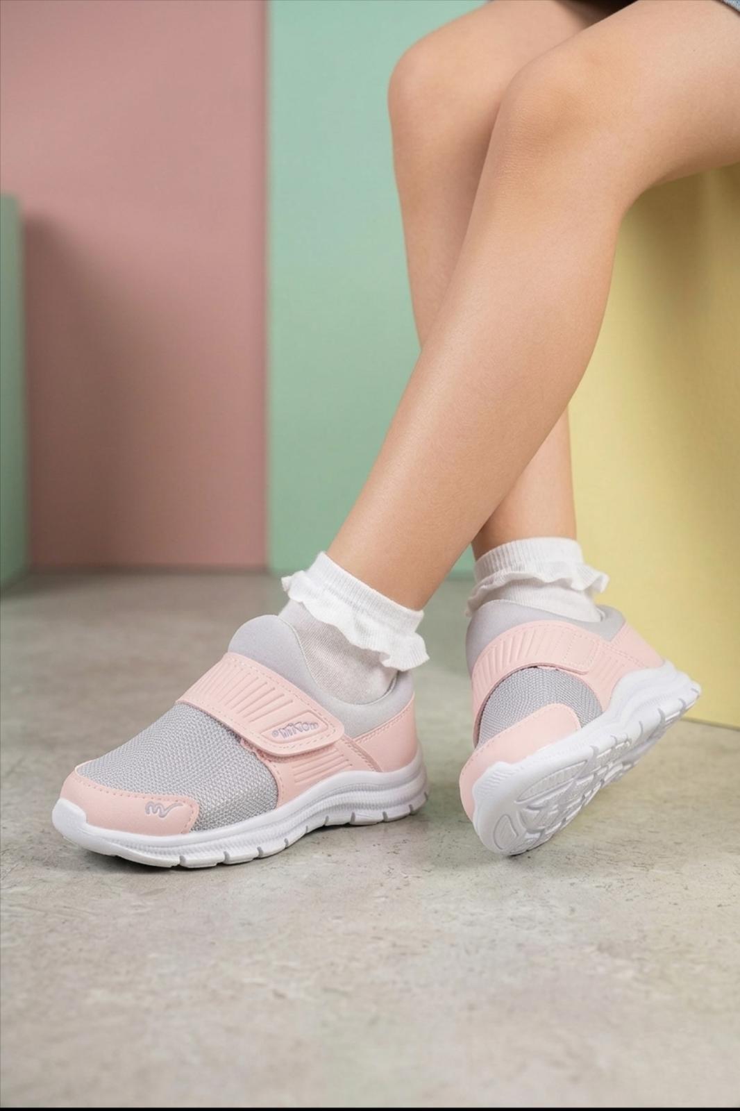 Meysa Unisex Çocuk Fileli Hafif Spor Ayakkabı - Cırt Cırtlı Ortopedik Tabanlı Günlük Yürüyüş Ayakkabısı