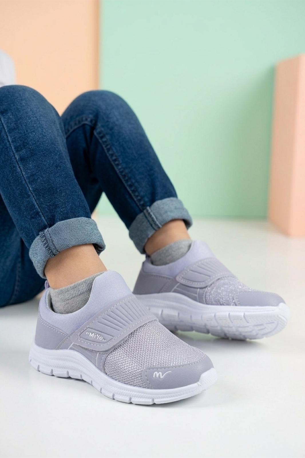 Meysa Unisex Çocuk Fileli Hafif Spor Ayakkabı - Cırt Cırtlı Ortopedik Tabanlı Günlük Yürüyüş Ayakkabısı