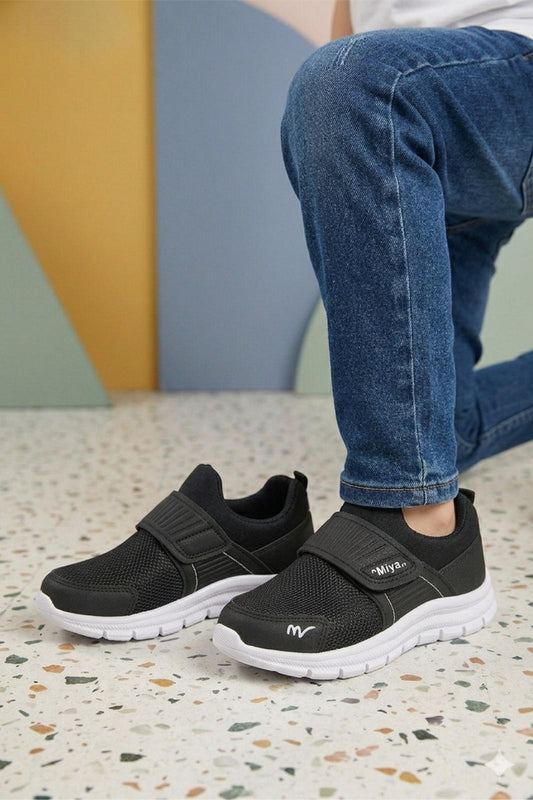 Meysa Unisex Çocuk Fileli Hafif Spor Ayakkabı - Cırt Cırtlı Ortopedik Tabanlı Günlük Yürüyüş Ayakkabısı