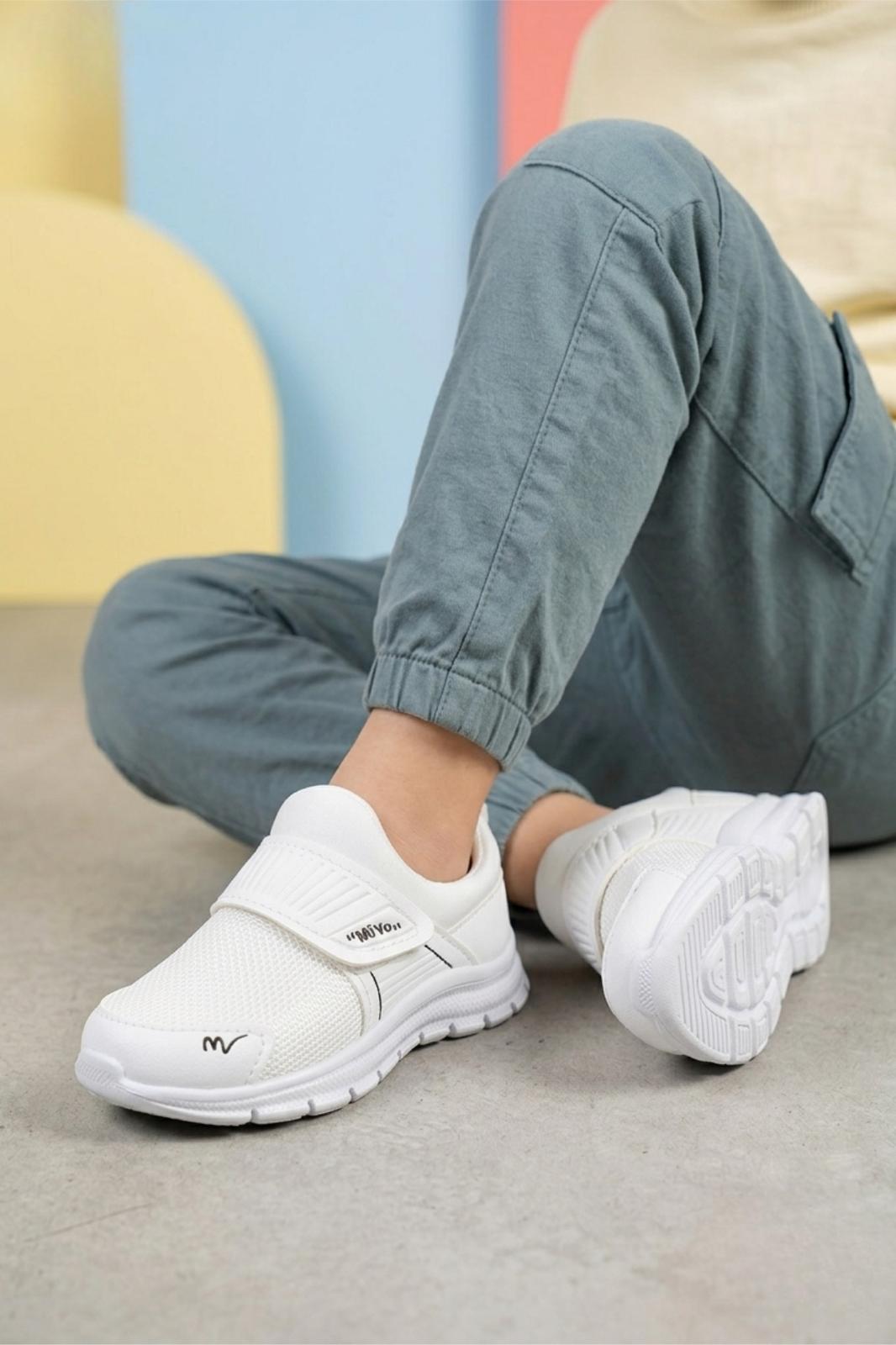 Meysa Unisex Çocuk Fileli Hafif Spor Ayakkabı - Cırt Cırtlı Ortopedik Tabanlı Günlük Yürüyüş Ayakkabısı