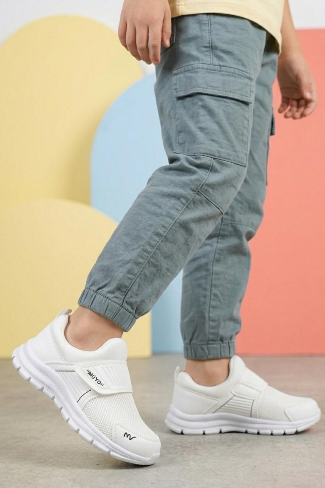 Meysa Unisex Çocuk Fileli Hafif Spor Ayakkabı - Cırt Cırtlı Ortopedik Tabanlı Günlük Yürüyüş Ayakkabısı