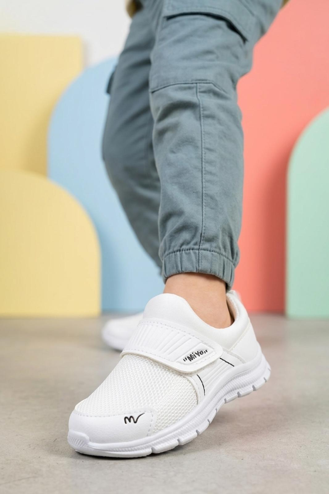 Meysa Unisex Çocuk Fileli Hafif Spor Ayakkabı - Cırt Cırtlı Ortopedik Tabanlı Günlük Yürüyüş Ayakkabısı