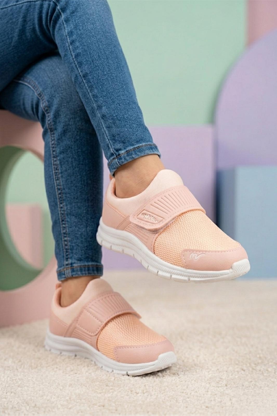 Meysa Unisex Çocuk Fileli Hafif Spor Ayakkabı - Cırt Cırtlı Ortopedik Tabanlı Günlük Yürüyüş Ayakkabısı