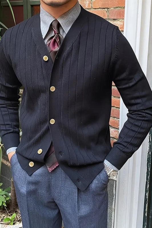 Michel Dar Kesim Slim Fit Düğmeli V Yaka Hırka Erkek Hırka
