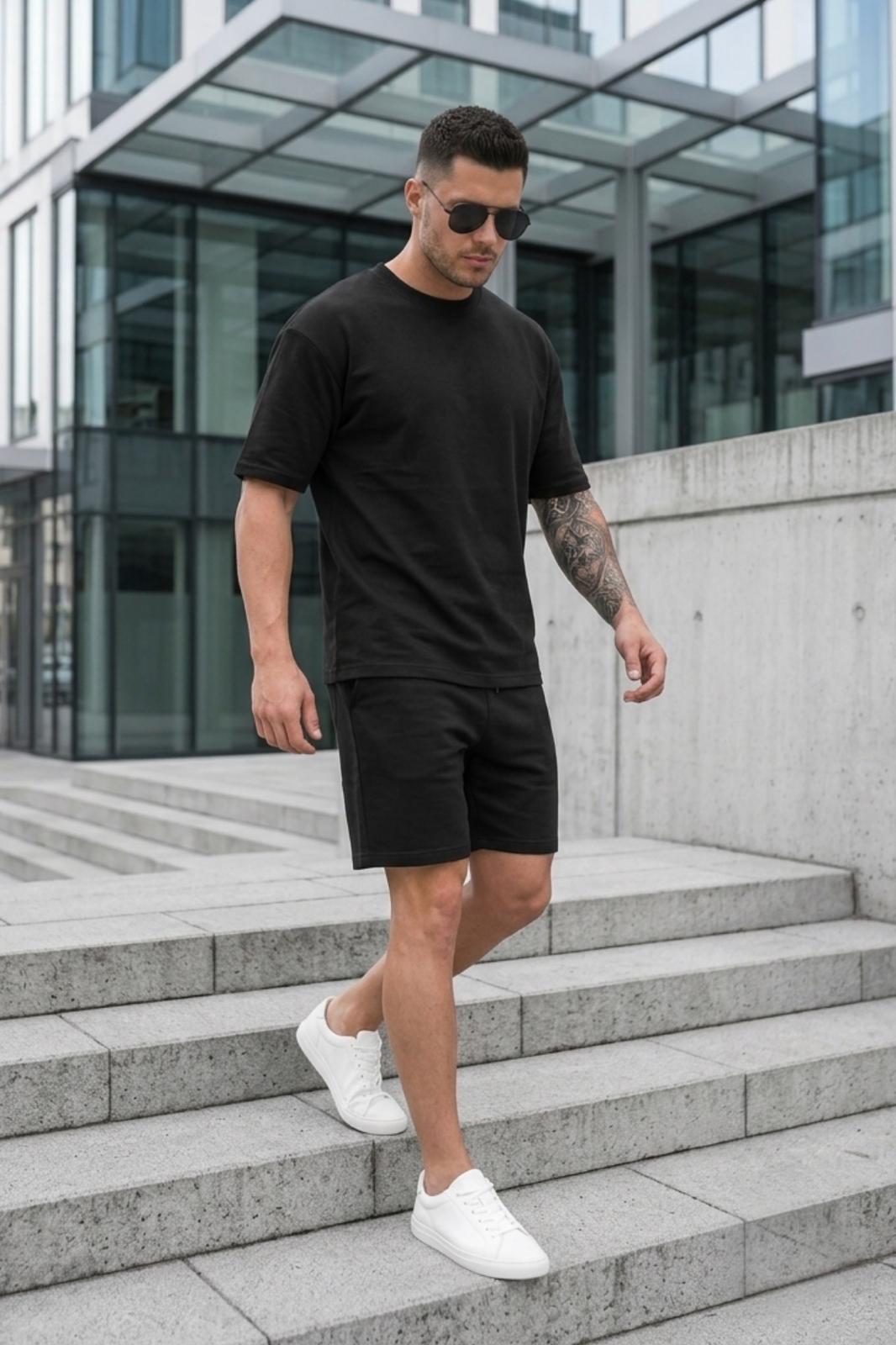 Modal Kumaş Oversize Erkek Şort Tshirt Takım