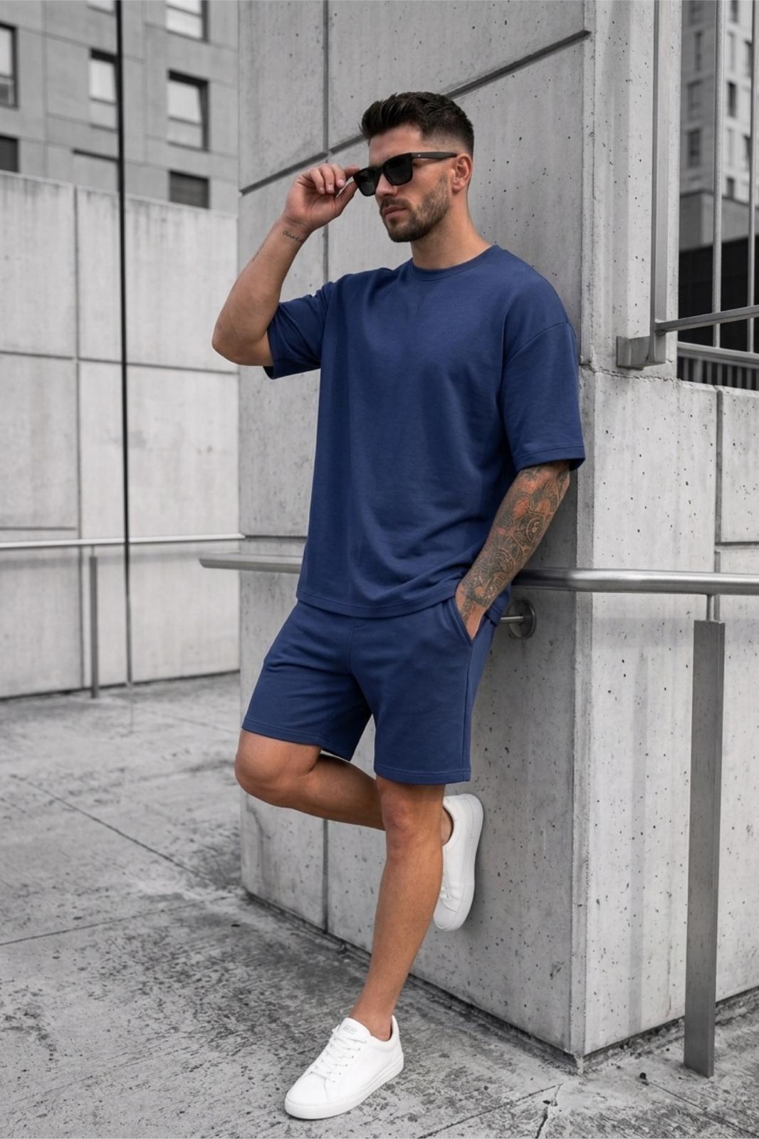 Modal Kumaş Oversize Erkek Şort Tshirt Takım