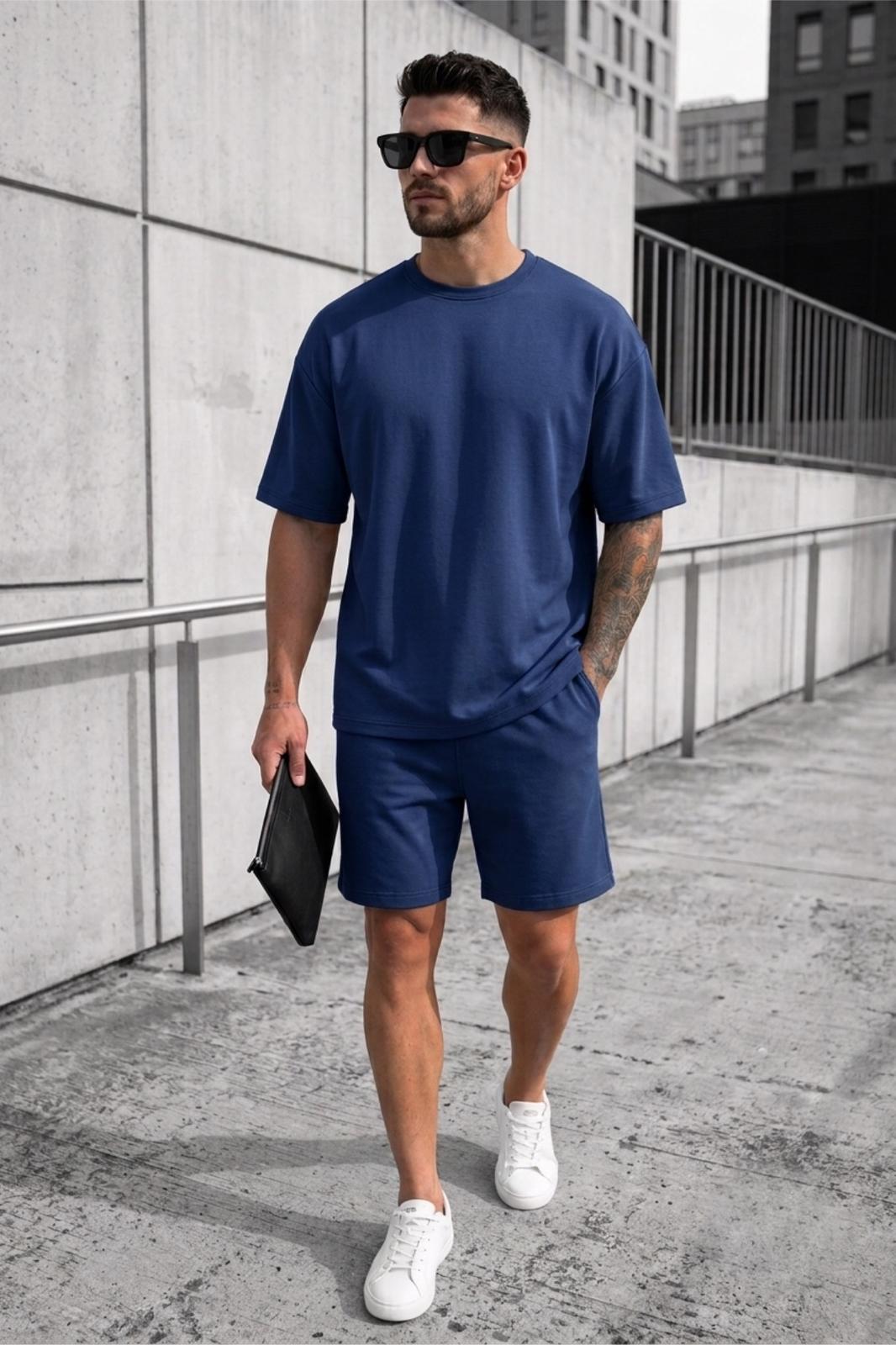 Modal Kumaş Oversize Erkek Şort Tshirt Takım