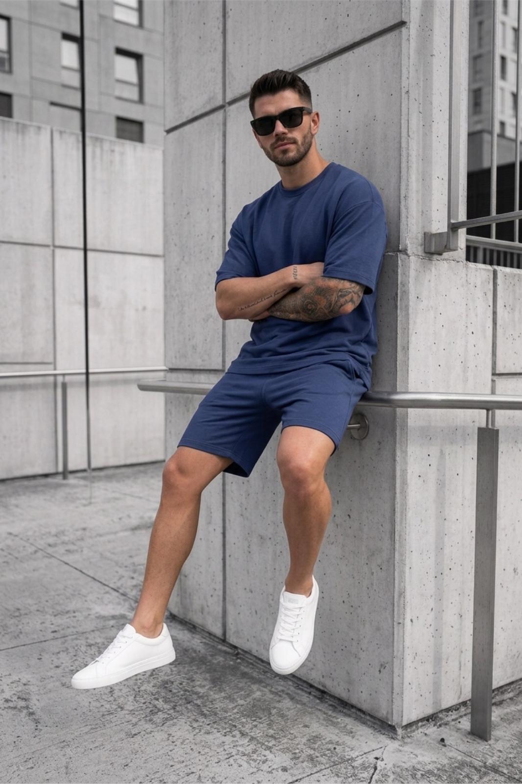 Modal Kumaş Oversize Erkek Şort Tshirt Takım