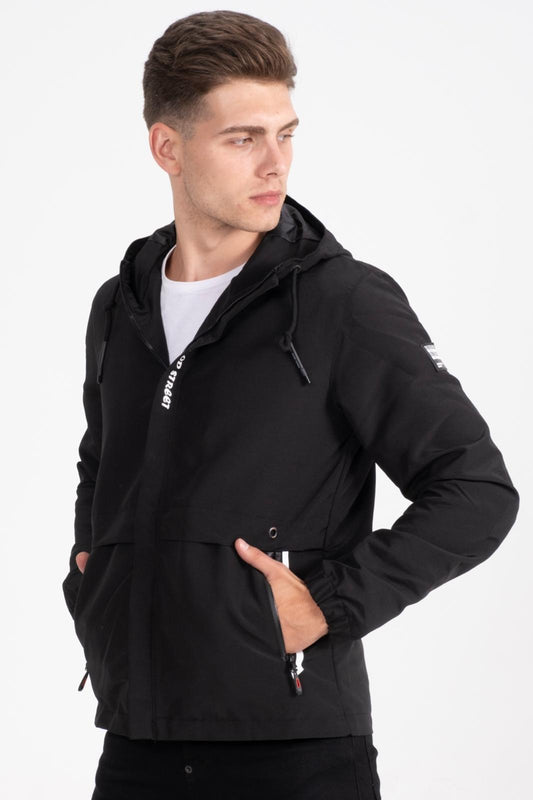 Mood Street Baskılı Su İtici Slim Fit Erkek Yağmurluk Mont