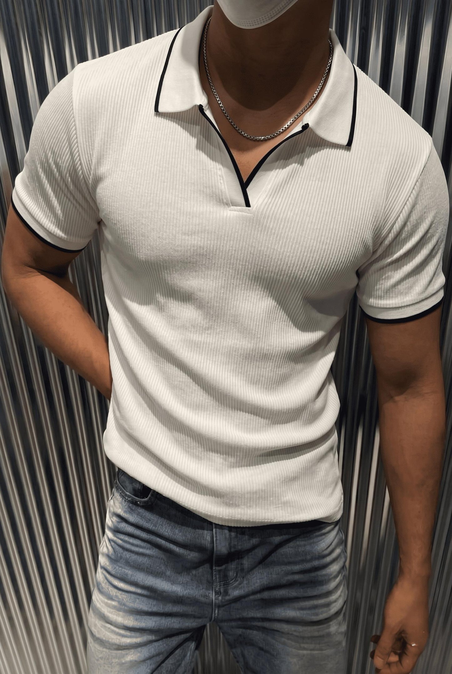 Morry Modern Fit Ribana Detaylı Polo Yaka Tişört