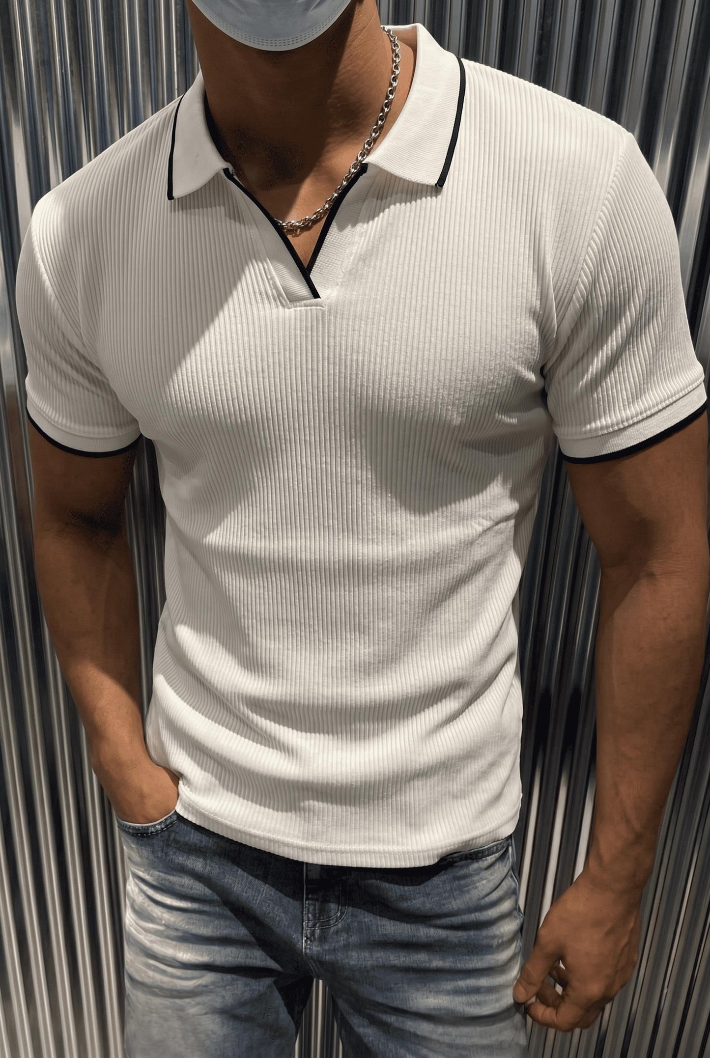 Morry Modern Fit Ribana Detaylı Polo Yaka Tişört