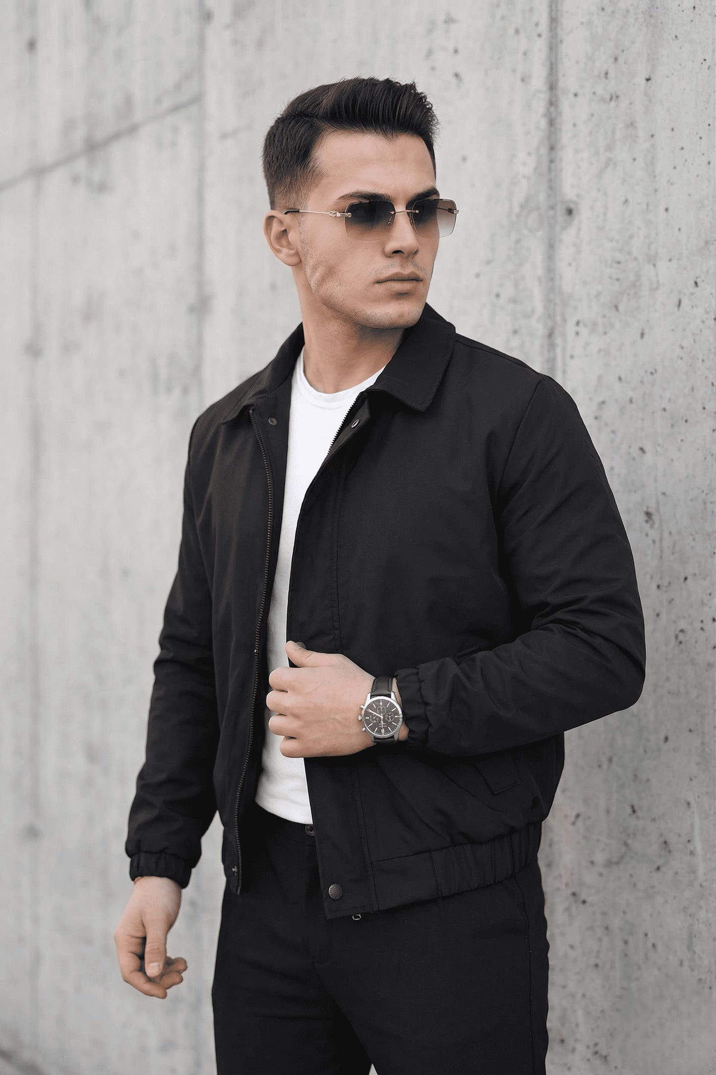 Muxi Slim Fit Fermuarlı ve Çıtçıt Korumalı Astarlı Suya Dayanıklı Erkek Mevsimlik Bomber Ceket
