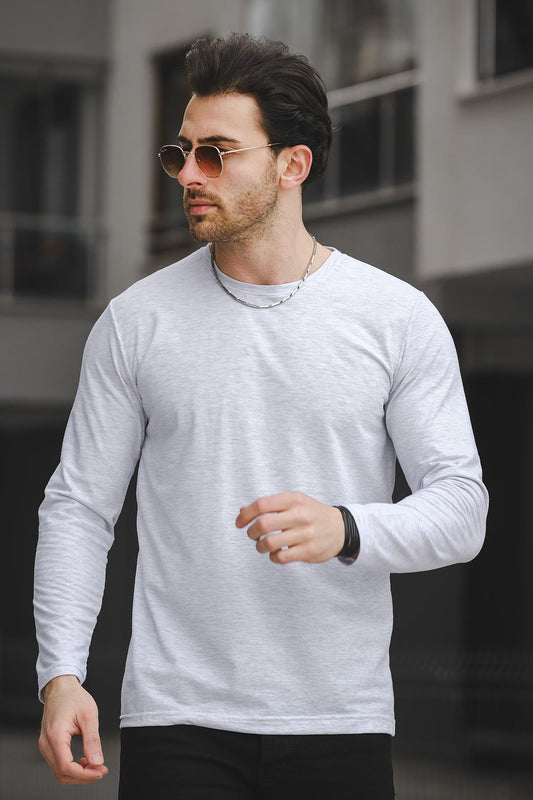 Mys Lion 4013 Slim Fit Likralı Uzunkol Basic Sweat