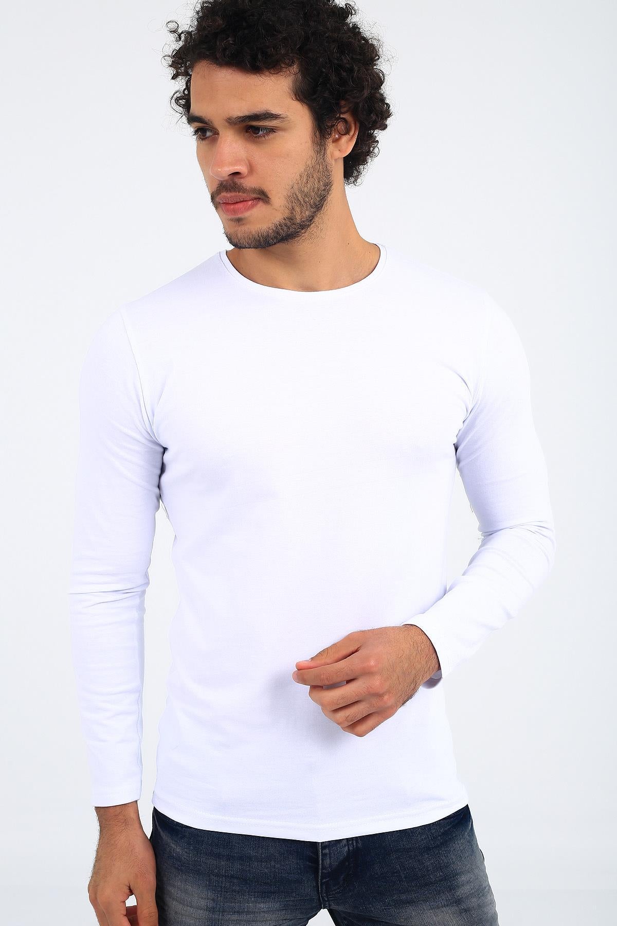 Mys Lion 4013 Slim Fit Likralı Uzunkol Basic Sweat